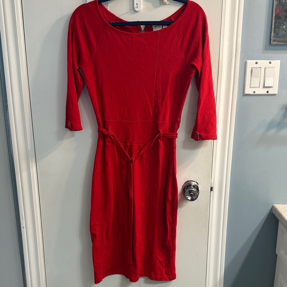 Esprit Vibrant Red Long Sleeve Dress PTP 16”